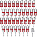 Landhoow 36 Set Lockout Tagout Locks and Keys Kit Loto Locks Different Safety Lock 2 Keys Per Lock Tag Out Padlocks for Electrical Lockout Tag Out Stations and Devices Kits (Red)