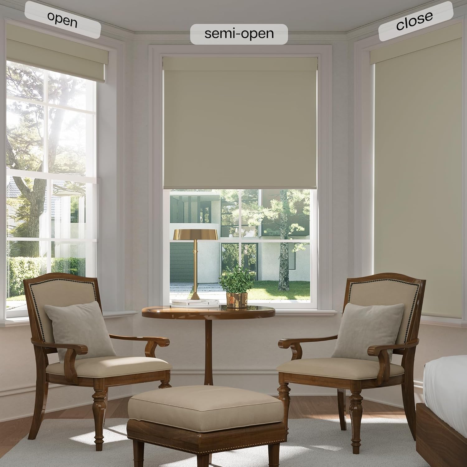 LazBlinds No Drill Blinds for Indoor Windows, Blackout Roller Shades, Cordless Window Blackout Blinds, Thermal Insulated Fabric UV Protection for Home and Office, 22.5" W x 72" H, Beige