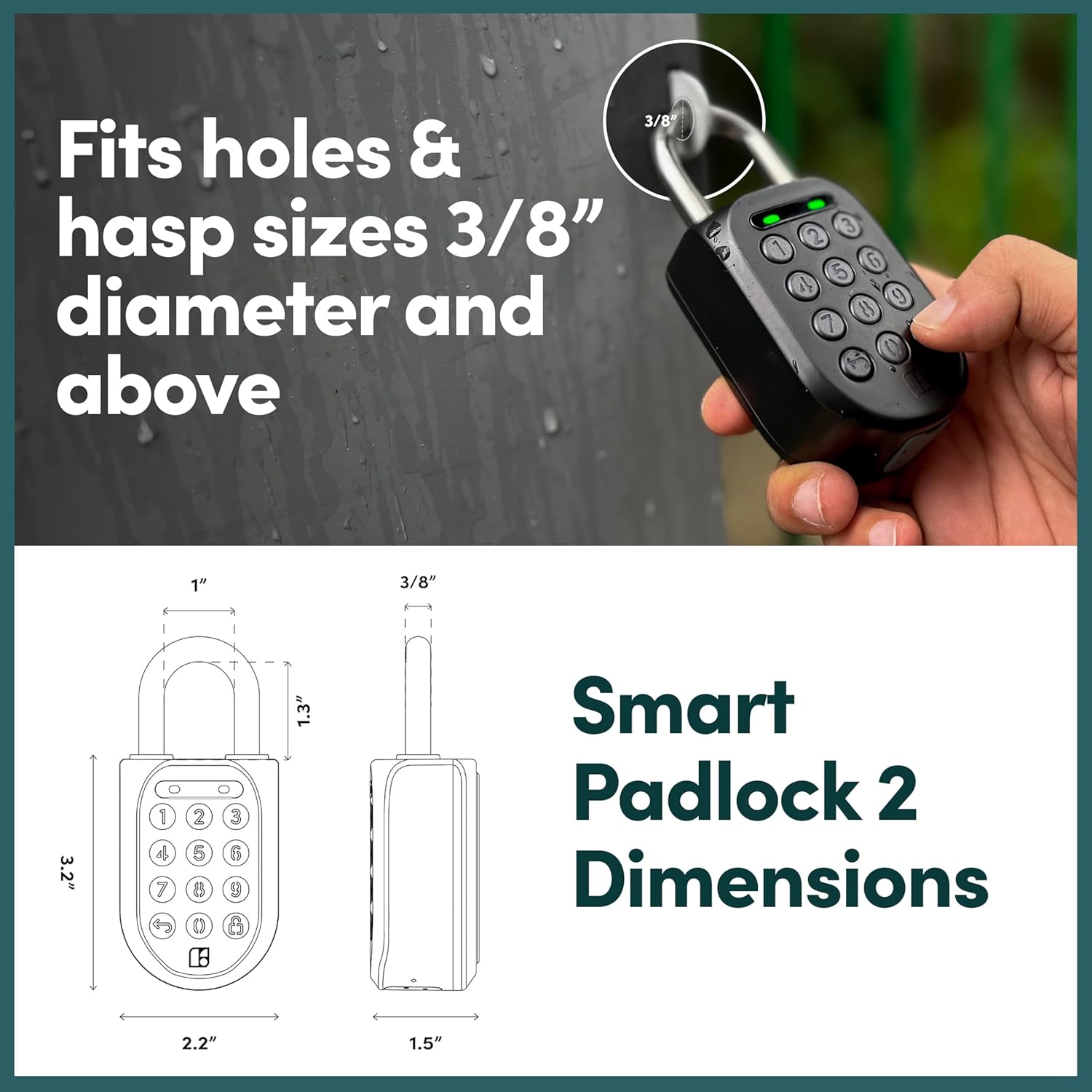 igloohome New Smart Padlock 2 (SP2) 2-Pack, The Toughest Smart Padlock – Generate Access from Anywhere with The Mobile app (iOS/Android) – No WiFi Needed, Waterproof & Rechargeable