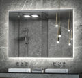 Keonjinn 48 x 36 Inch Backlit Mirror for Bathroom, Anti-Fog Led Mirror, CRI90+ HD Tempered Glass, Stepless Dimmable Lighted Mirror, High Lumen, UL Listed, Waterproof, Horizontal/Vertical