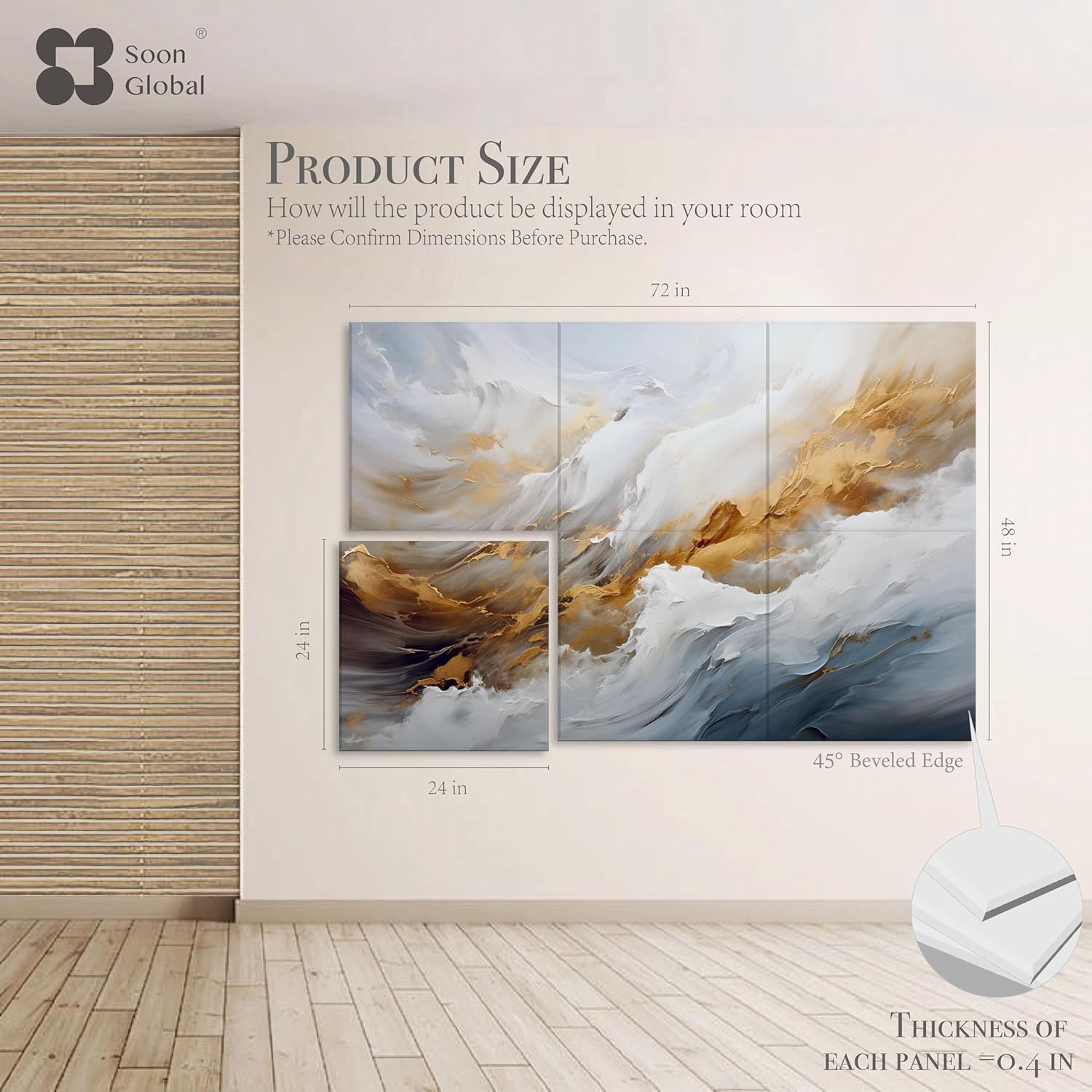 Acoustical Wall Panels, 72 X 48 Inches Art Acoustic Panels, Decorative Acoustic Panels, Acoustic Wall Panels, Sound Absorbing Wall Art, Whispers of Serenity