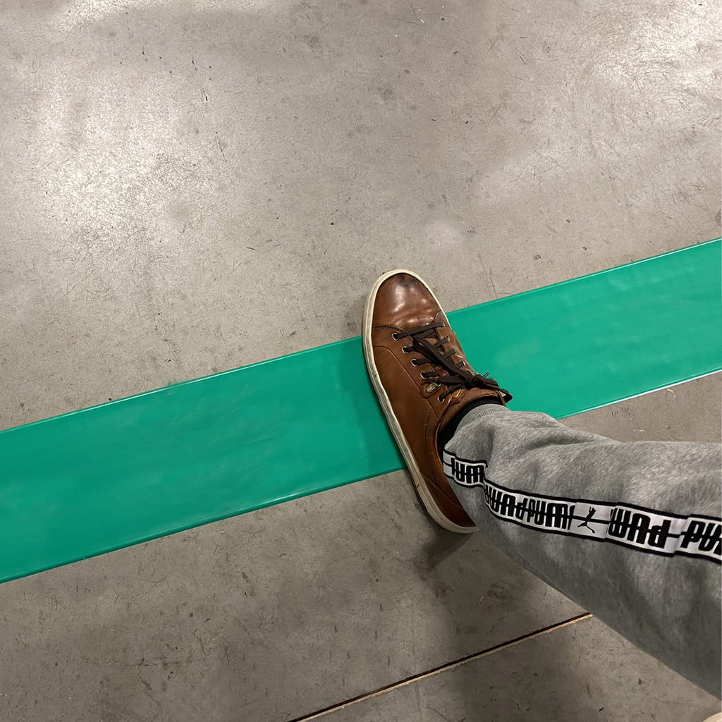 SmartSign Green 4 inch x 100 feet Floor Marking Tape, 32 mil Vinyl Floor Tape, Superior Mark Industrial Use Safety Tape with Beveled Edges, Strong Adhesive, for Gym/Warehouse/Courts