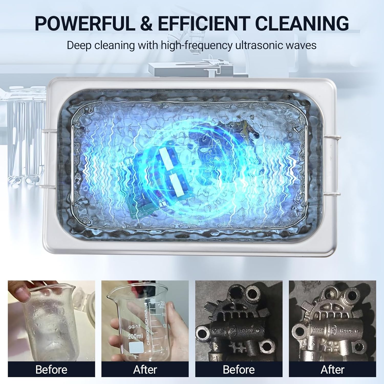 3.2L Commercial Ultrasonic Cleaner | Professional 40kHz with Digital Timer & Heater | for Jewelry, Watches, Eyeglasses & Small Parts Cleaning