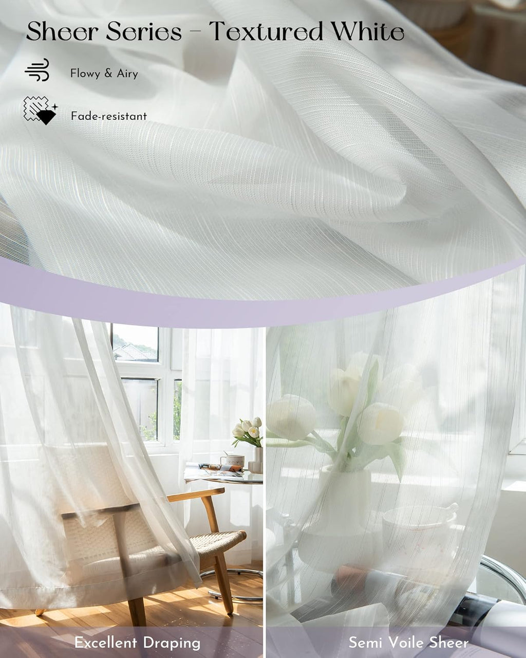 Graywind Hardwired Smart Curtains Motorized Sheer Curtains with Remote Alexa Google Control for Sliding Sheer Drapes One-Way or Split Draw Joinable Curtain Custom Width to 220" (Sheer Textured White)