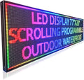 HS Programmable Scrolling Led Sign, Digital Signs Outdoor Waterproof ,Electronic Message Display Board ,Open neon Signs, Full Color High Brightness Big P10 77’’x20’’for Business Store Advertisement Public, APP control
