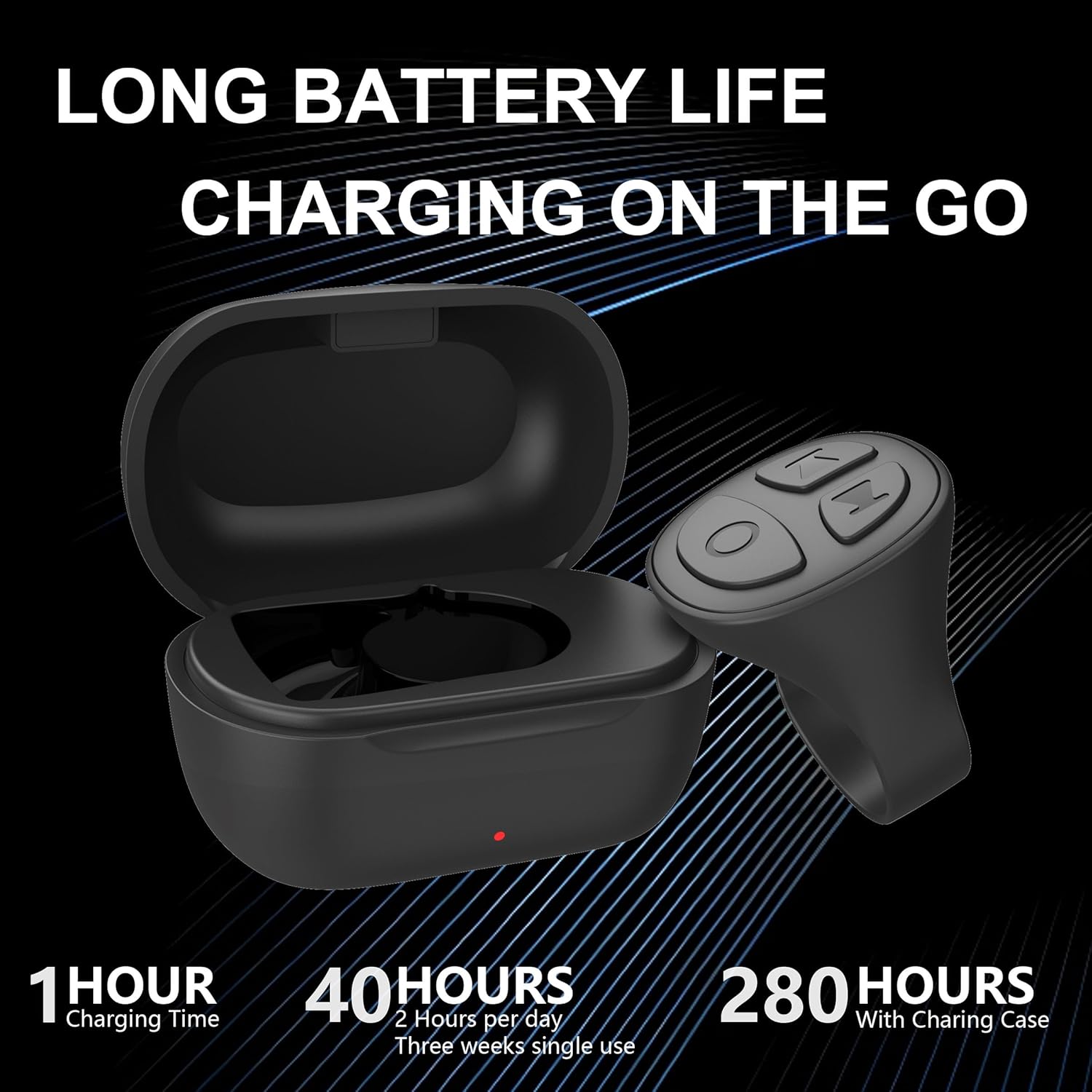 Tiktok Scrolling Ring for iPhone, Bluetooth Camera Remote Control, Remote Control for TIK Tok Scrolling Ring for iPhone, Android (Black)