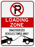 No Parking Symbol Sign, Loading Zone Sign, 18x24 Inches, 3M EGP Reflective .080 Aluminum, Fade Resistant, Easy Mounting, Indoor/Outdoor Use, Made in USA
