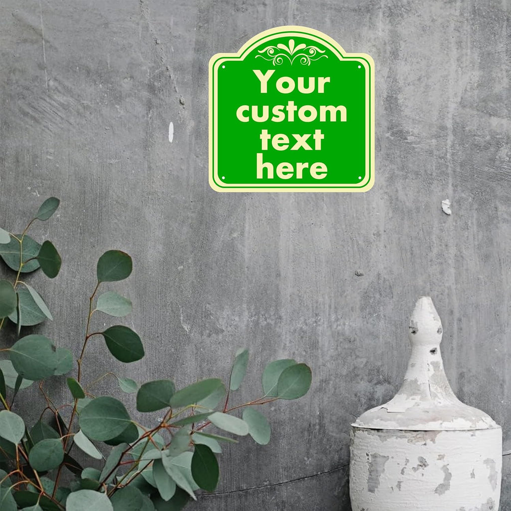Aluminum Custom Street Sign, Personalized Sign, Modern/Customizable, Green, 18*18 Inch, Office, Property, Bedroom, Promotional, Exit, Bar, Instruction, Warning, Lawn, Garage, Parking