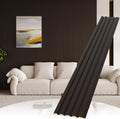 Slat Wall Paneling,8-Pack 3D WPC Wood Wall Panels,Acoustic Wall Panels for Interior Wall Decor,Living Room,Bedroom,Black Brown,95 x 6 in
