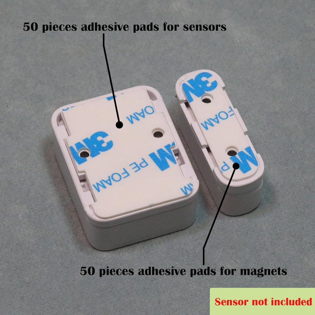 Replacement Adhesive for SimpliSafe Entry Sensors – (50 Pieces for Sensors & 50 Pieces for Magnets) - Strong Pre-Cut Double-Sided Tape for Easy, Secure Installation