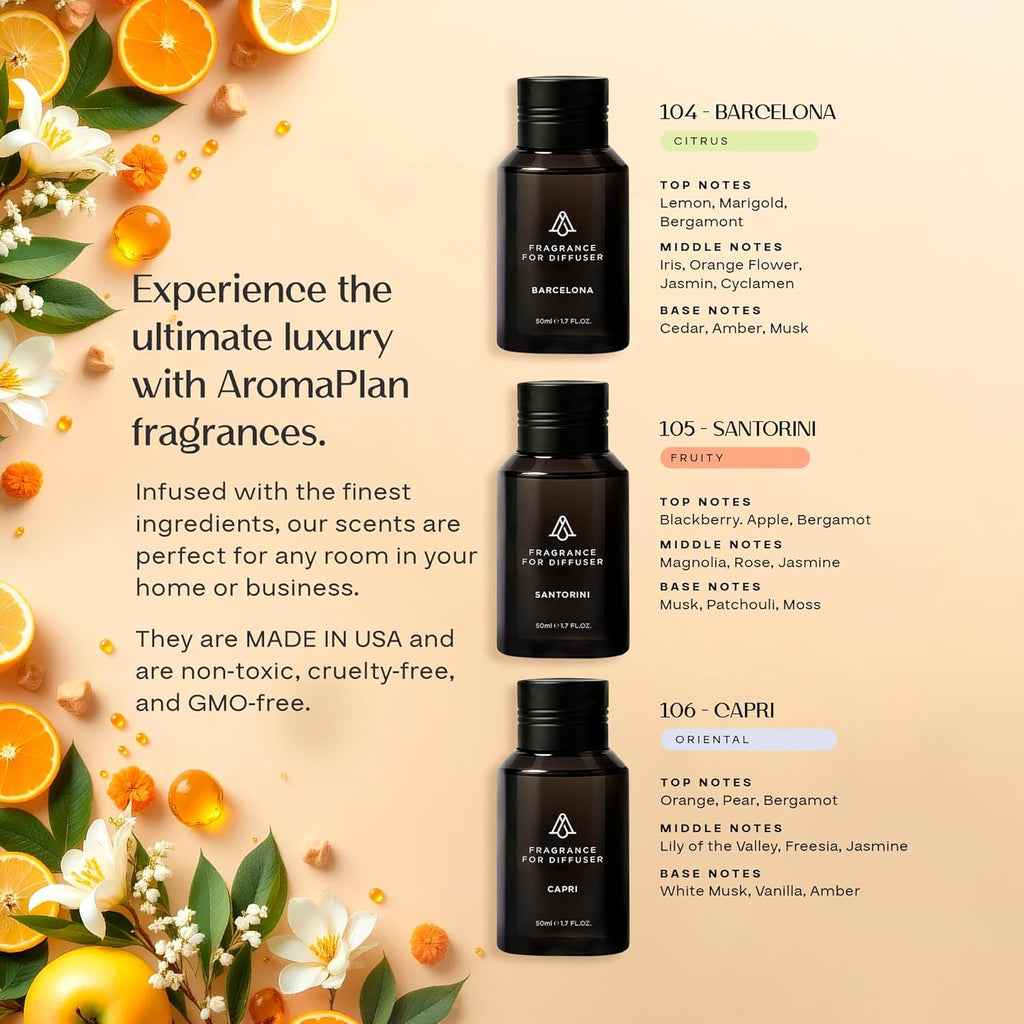 AromaPlan Home Destinations Collection Scents,Hotel Premium Collection Set- 5 Star Hotel Collection- Natural, Non-Toxic Cold Air Diffuser Oil -Gift Ready, Diffuser Oils Scent (3 Pack/1.7 fl.oz (50 ml)