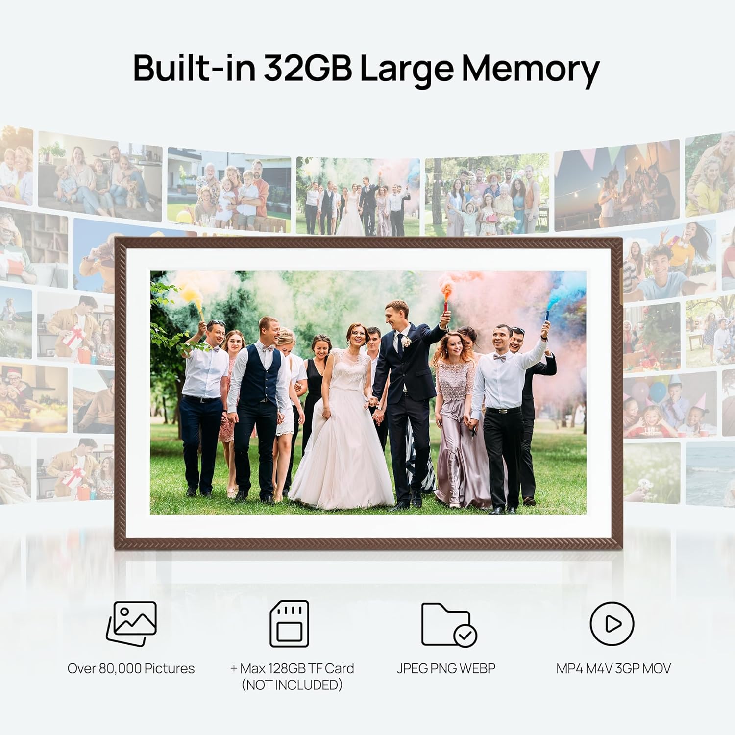 Arzopa 15.6" Large Digital Picture Frame, 1920X1080 FHD Touchscreen with Anti-Glare, 32GB Storage Electric Picture Frame Slideshow Support Photo Organization, Custom Gift Mode for Family and Friends