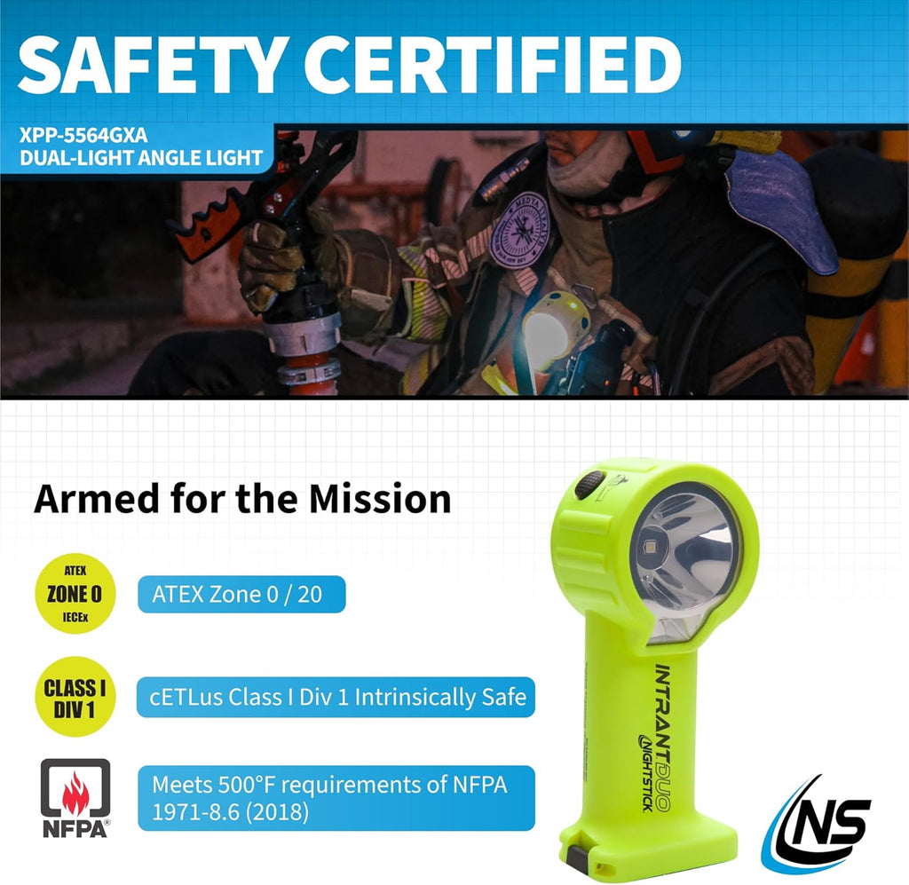 Nightstick XPP-5564 Intrant® Duo Intrinsically Safe Turbo Dual-Light Angle Light - 4 AA