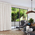 SmartWings Automatic Curtain Opener with Drapery, Motorized Vertical Blinds with Remote, Electric Closet Doors Sliding Panels Compatible with Alexa Google Homekit, 90% Blackout Milky White