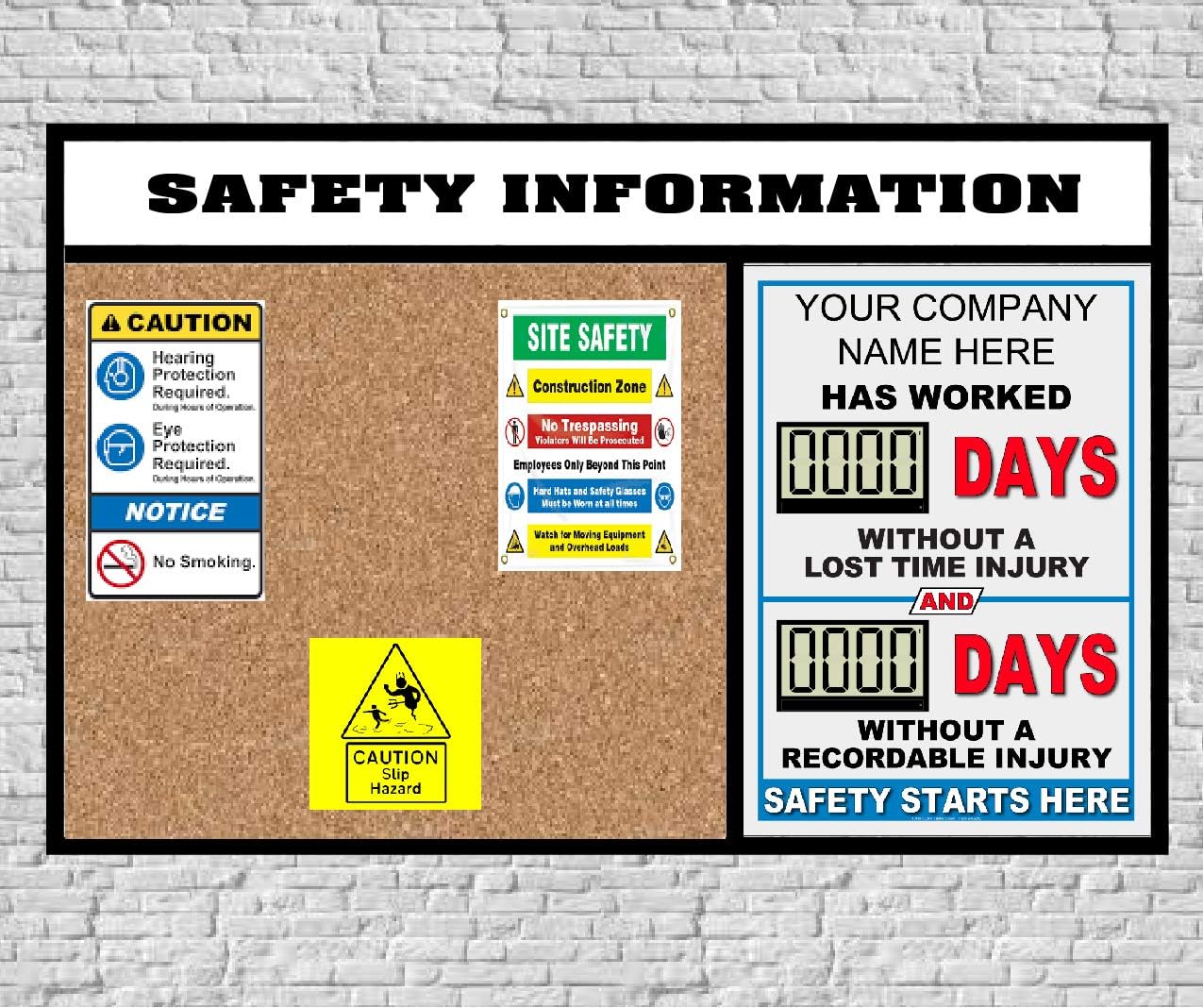 Battery Operated Custom Safety Digital Scoreboard 20" × 28" | Indoor Digital Scoreboard with Auto Day Counter | No Power Cord Needed | Track Days Without Accident Sign for Workplace Safety