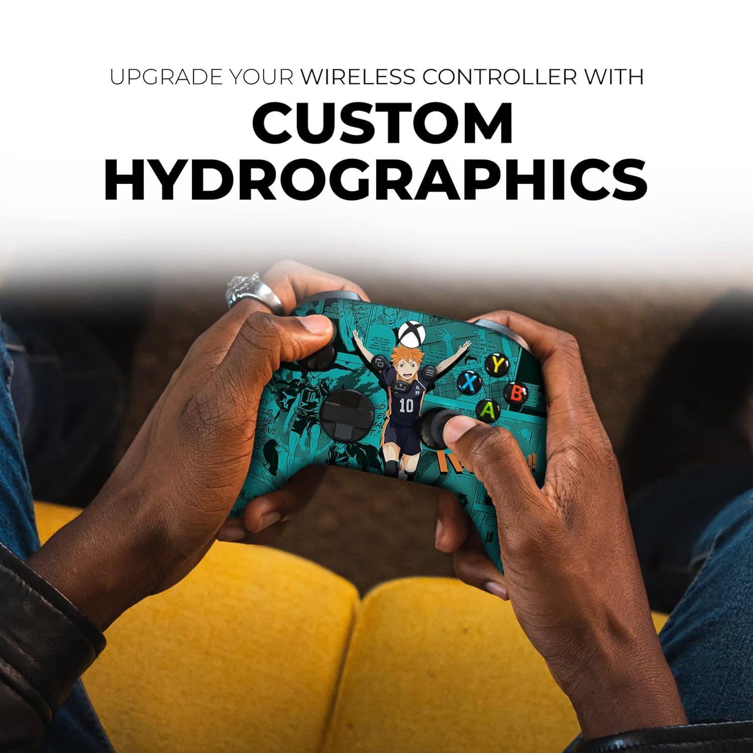 DreamController Haikyyuu Hinatta Custom X-box Controller Wireless compatible with X-box One/Series X/S Proudly Customized in USA with Permanent HYDRO-DIP Printing(NOT JUST A SKIN) (MODDED)