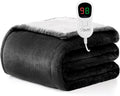 Homemate Electric Heated Blanket Full Size - 72"x84" Heating Blanket Full Size 1/2/4/6/8 Hours Auto-Off 10 Heat Level Over-Heat Protection Flannel Sherpa ETL Certification