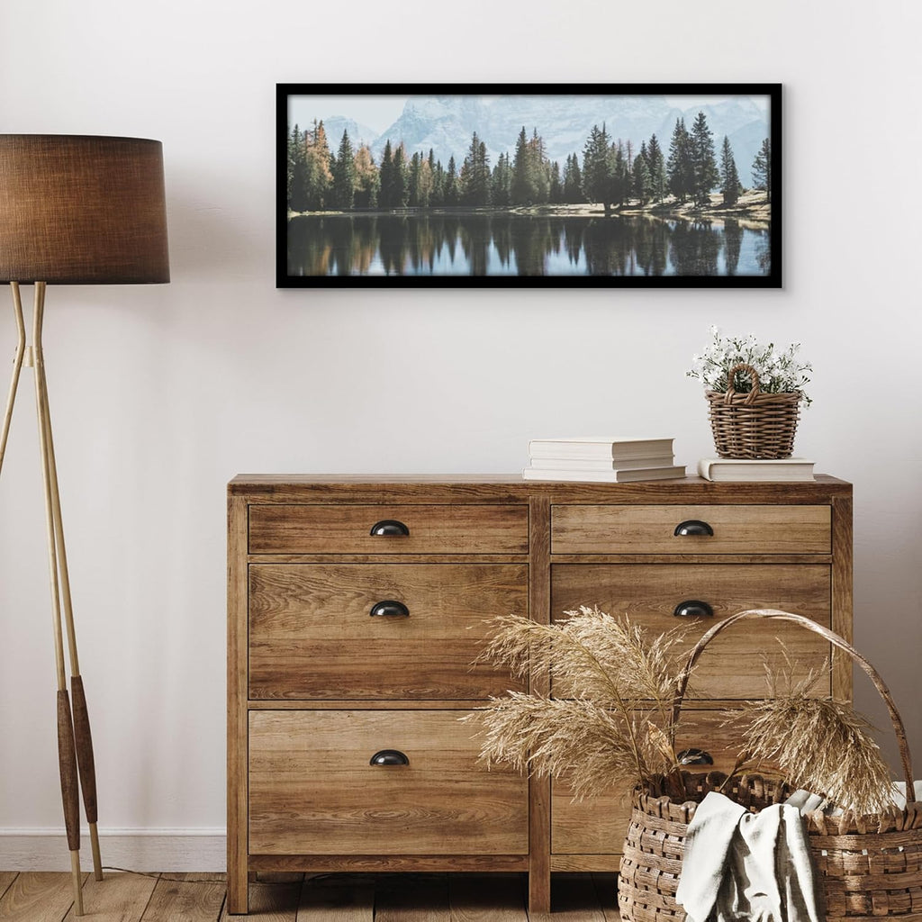 Americanflat 12x32 Picture Frame with Polished Plexiglass - Signature Collection - Gallery-Style Frames Made of Engineered Wood - Photo Frame for Wall Display - Black