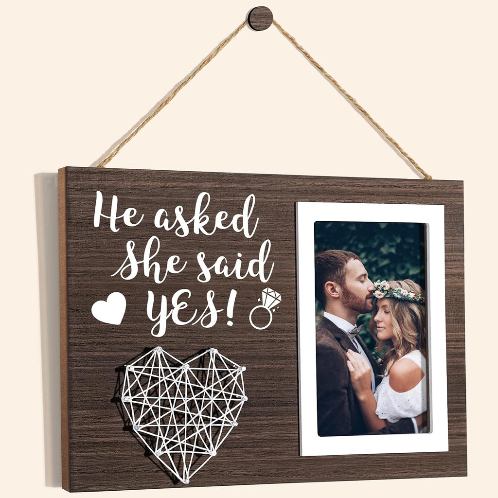 Engagement Wedding Gifts for Couples: Boyfriend & Girlfriend, Romantic Picture Frame - 4x6 Photo