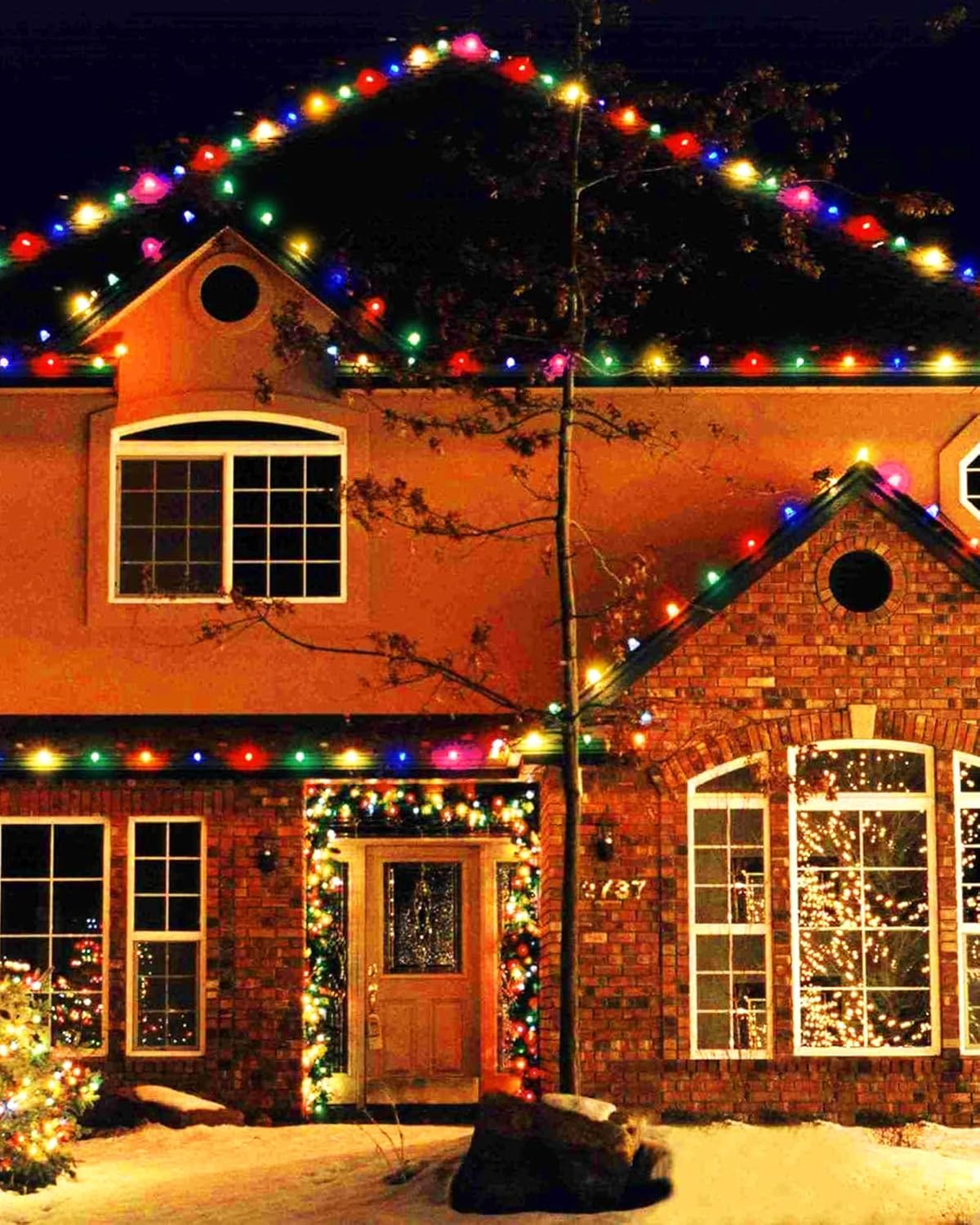 25 Pack S14 Colored LED Light Bulb 2 Watt Multi-Color String Light Bulbs Plastic Shatterproof E26 Base LED Filament Outdoor Replacement Christmas Light Bulbs(Red Green Blue Pink Yellow)