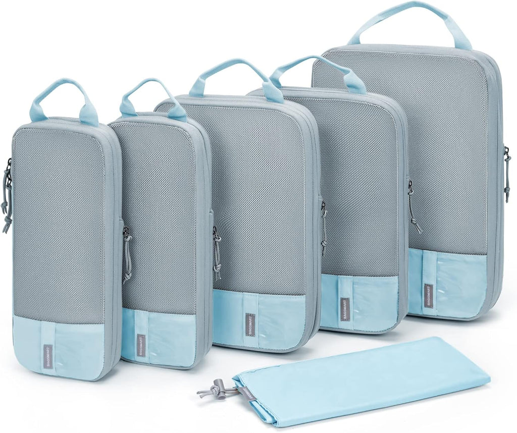 BAGSMART 6 Set /4 Set/2 Set Compression Packing Cubes for Travel, Lightweight Luggage Organizer Bags, Durable Space Saver Bags Travel Essentials