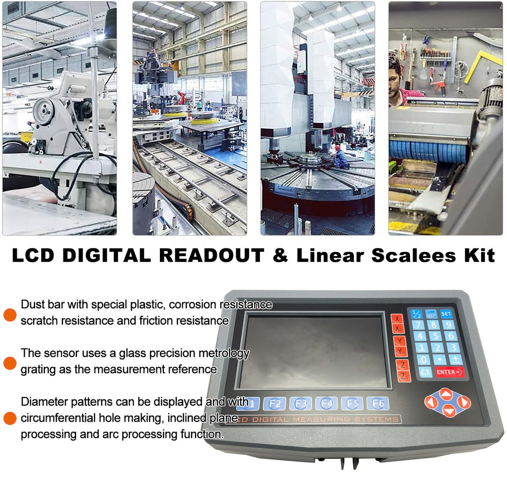 2/3 Axis Digital Readout and TTL Precision Linear Glass Scale DRO Encoder for Milling Lathe. Note:Display&Scales Sold Separately,Pls Select The Size Options! (3 Axis LCD Digital Readout ONLY!)
