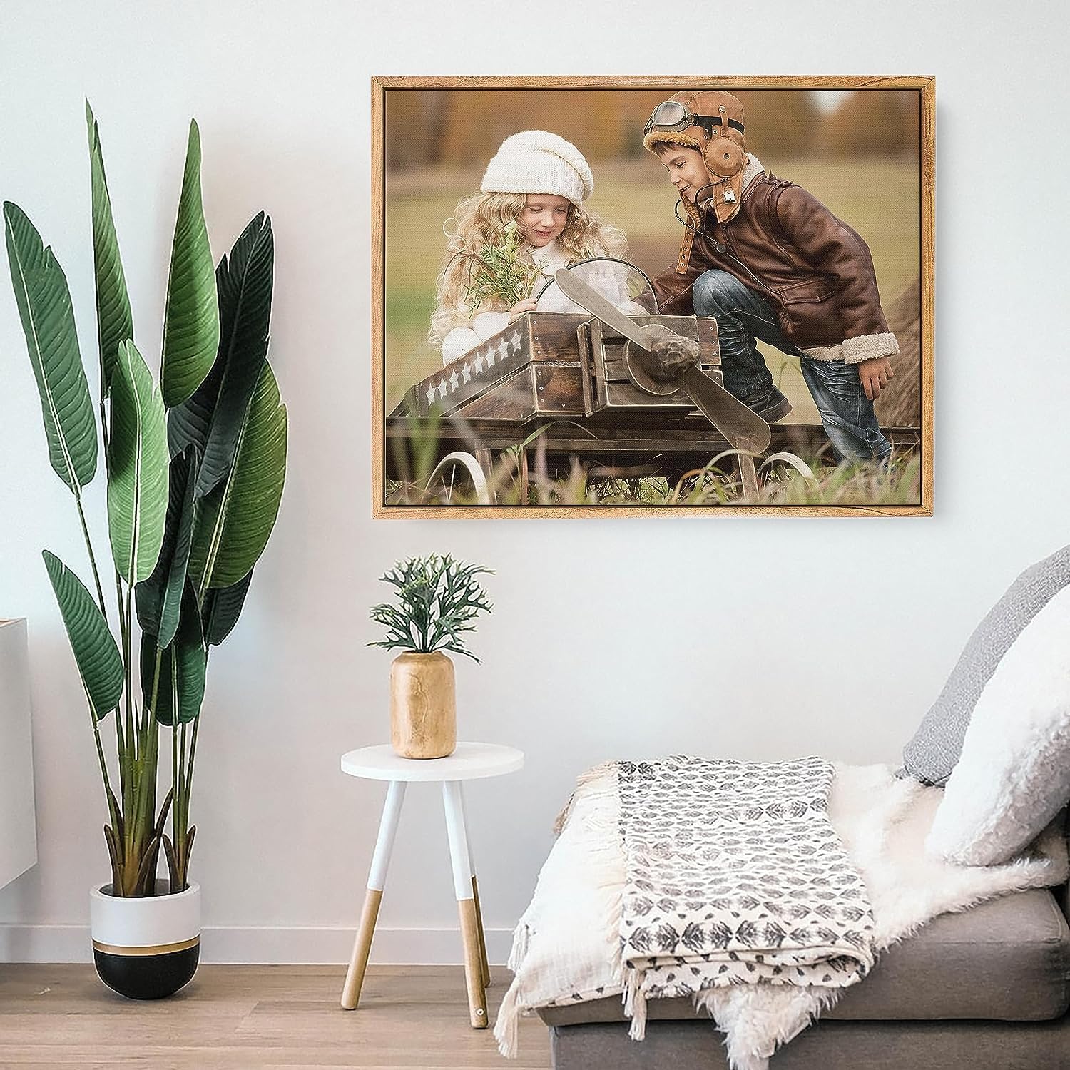 P&L ART. Personalized Custom Canvas Prints: Photo On Canvas Transform Your Photos into Stunning Framed Wall Art Digitally Printed Photo To Canvas Ideal for Home Decor Gifts Keepsakes Beige 24X36