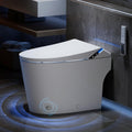 Smart Toilet with Bidet Built in, Toilets with Tank, Auto Open Close, Auto Flush, Foot Sensor, Heated Seat, Warm Water, Foam Dispenser, Elongated Bidets for Modern Bathroom, Remote, Night Light