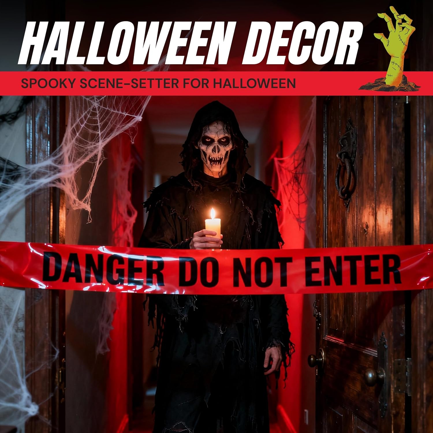 Danger Do Not Enter Tape 2 Pack 3 inch X 1000 feet • Sharp Red with a Bold Black Print for High Visibility • Tear Resistant Design