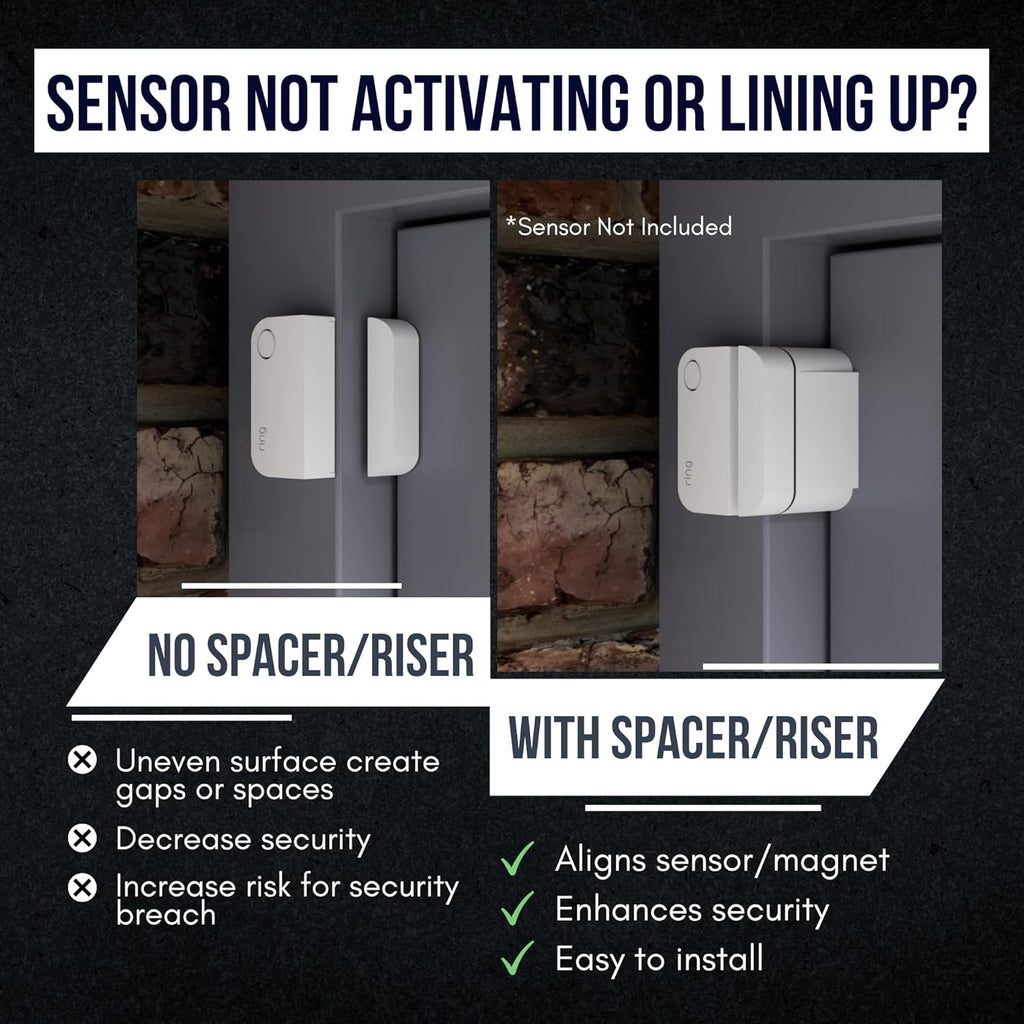 Ring Alarm Magnet Riser | 5 Pack Set with 3M Adhesive - Easy Mount to Any Doorway, Window, and Entryway | Ring Sensor/Magnet Not Included (3/4 inch)