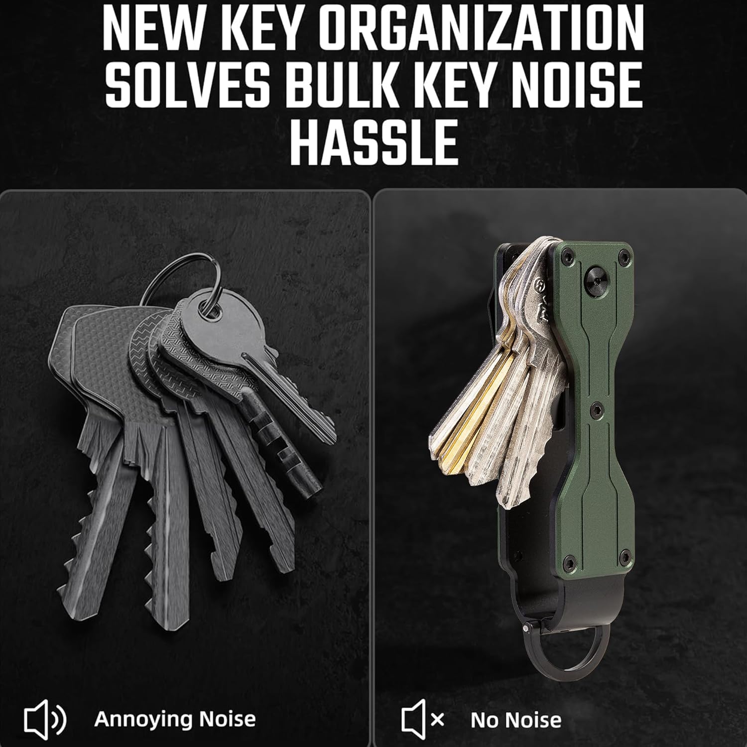 Key Organizer Minimalist Innovative Keyholder Compact Keys Organizer Smart KeyChain Secures 2-6 Keys