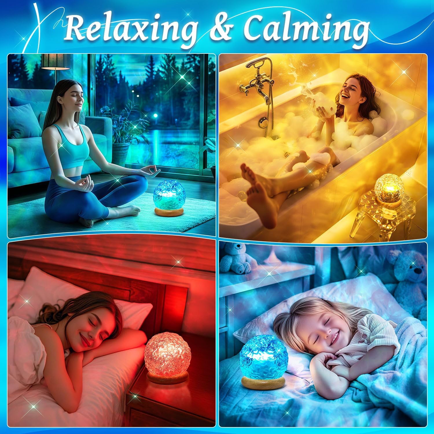 Christmas Gifts for Teens Girls Ocean Lamps for Bedroom,18-Color Teen Girl Gifts Trendy Stuff Mood Lighting,Dimmable Night Light Projector Lights for Bedroom,Remote Aesthetic Room Decor for Teen Girls