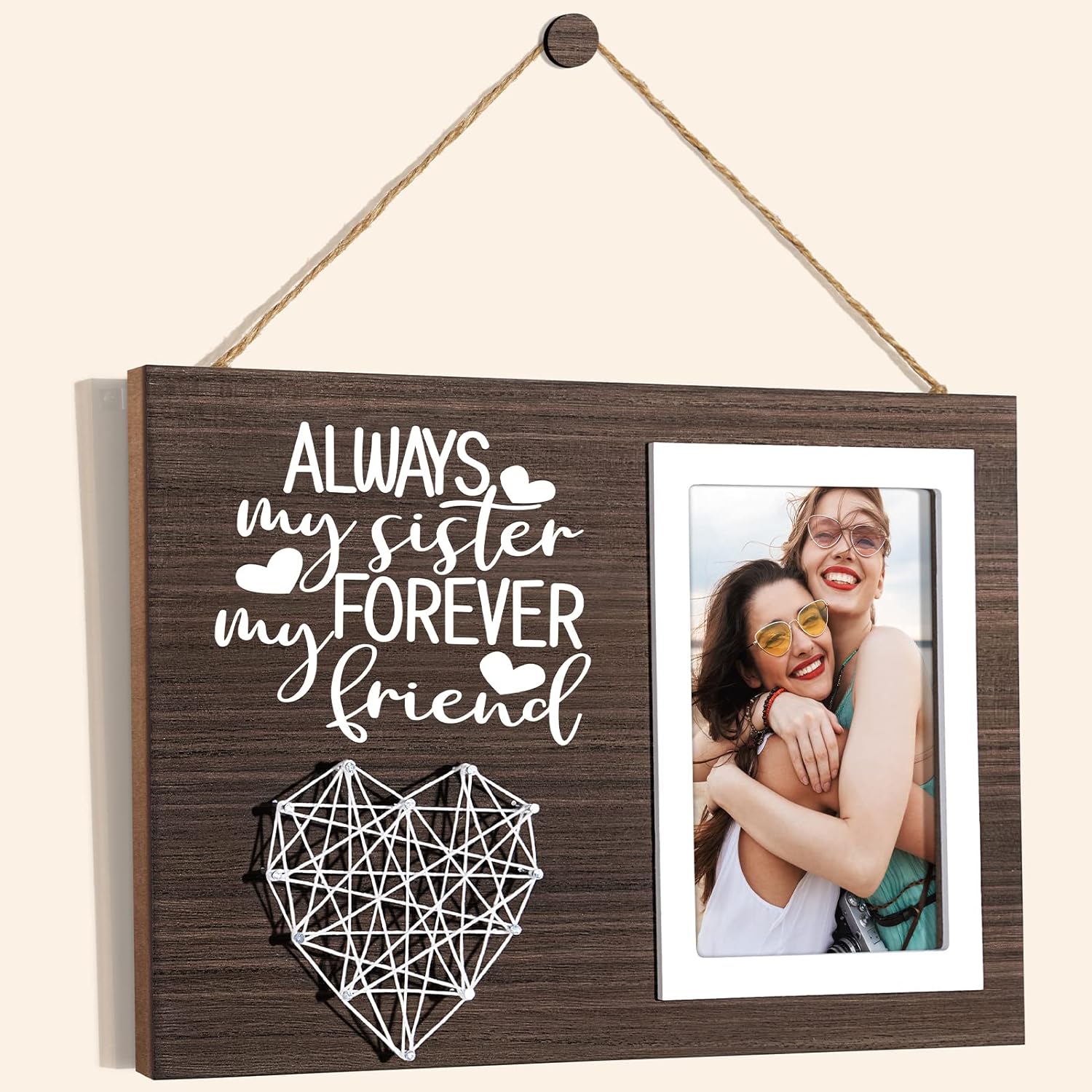 Best Sisters Gifts from Sister Picture Frame, Christmas Gifts for Sisters from Brother, Friend Gift for Women Birthday Gift for Soul Sister in Law - Always My Sis Forever My Friend - 4x6 Photo