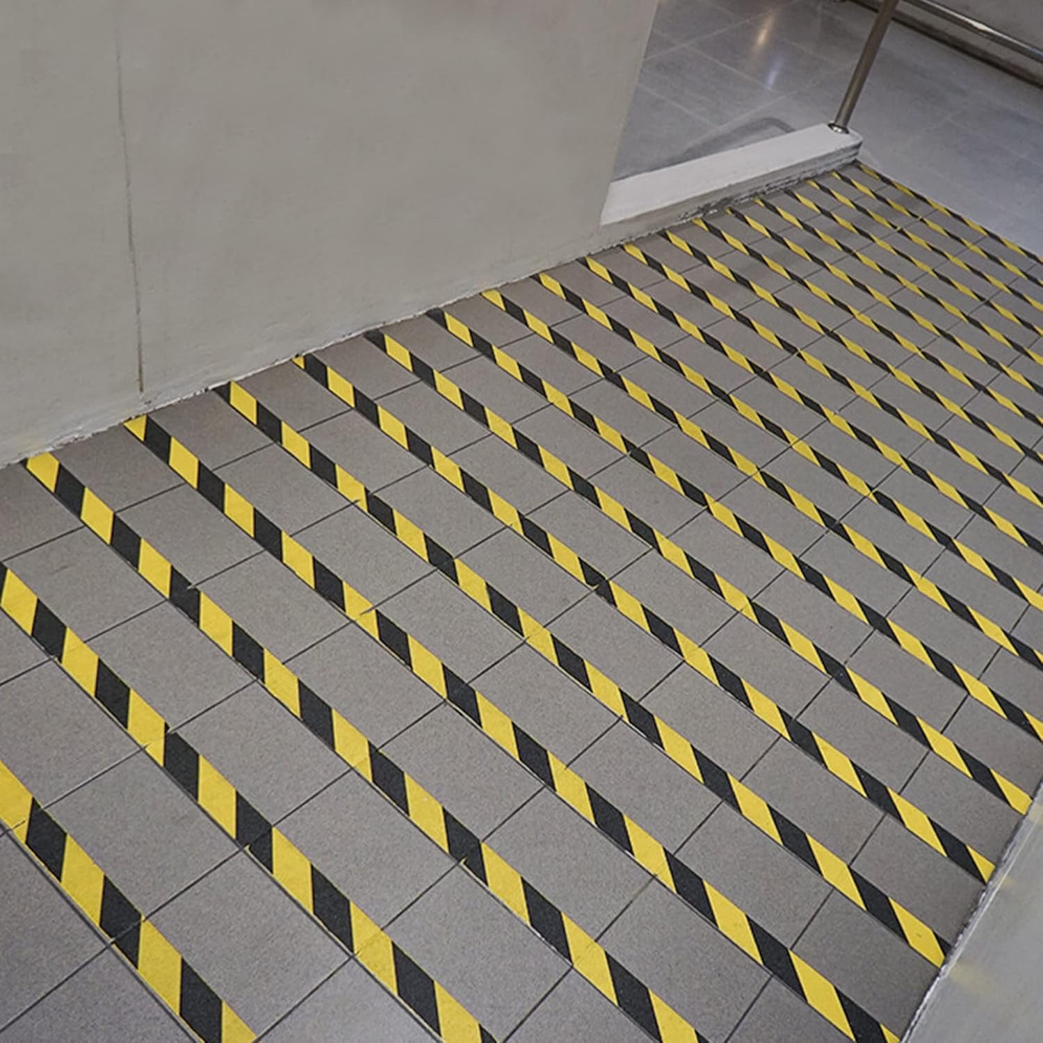 TAPEBEAR Hazard Caution Tape, 2inch x 150 Feet(50yds) Self Adhesive Warning Tape for Steps, High Visibility Yellow Black Tape for Outdoor Construction Warning, Danger Zone, 5Rolls