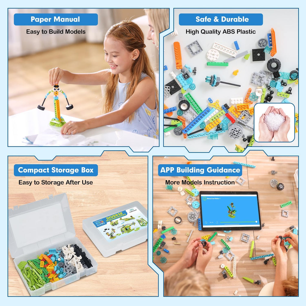 makerzoid Building Robot Kit, 370+ Educational DIY Building Blocks, 100+ Models STEM Robot Toy for Kids Ages 6+, Birthday Christmas Graduation Gift for Boys Girls