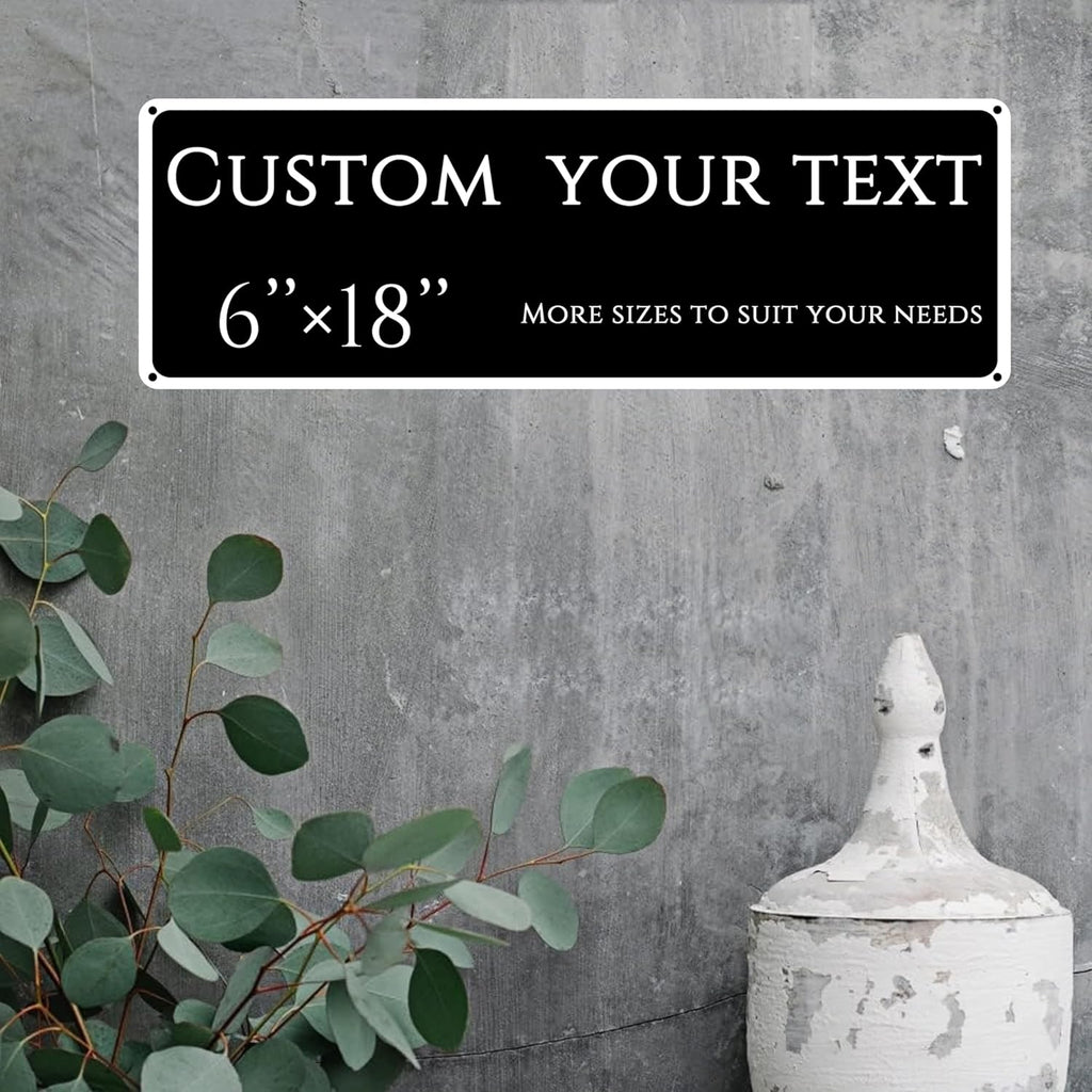 Custom Sign, street signs customized，Aluminum Weatherproof Metal Sign Multiple Sizes, delivery signs for home,Reflective doorplates,Business, Workplace, office, Home, Delivery Signs(6 * 18 Inch)