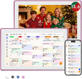 Westsee 15.6" Digital Wall Calendar Frame – Interactive Touchscreen Eletronic Calendars, Smart Family Planner for Schedule, Photo Display, Meals, Chore Chart & Tasks, Wall & Desk Mountable (Pink)