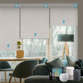 SmartWings Motorized Roller Shades Work with Homekit, Alexa Google, 100% Blackout Smart Blinds for Windows, Cordless Remote Control Window Shades, Essential Cream, Customized Size