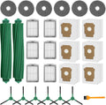 26 Pack Replacement Kits for irobot Roomba Plus 405 Combo & 505 Combo Vacuum Cleaner, 2 Roller Brush, 6 Filters, 6 Side Brush, 6 Mop Pads, 6 Vacuum Bags Replacement Parts, 1 cleaning brush