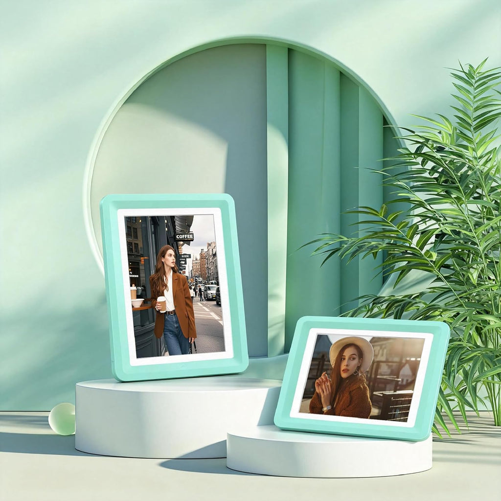 Green 5x7 Picture Frame with Acrylic Front 4 Pack, ABS Frame for 5x7 or 4x9 Photos, Shatterproof UV-Resistant Tabletop Photo Frame, Vertical/Horizontal Display for Home Décor