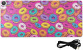 Heated Desk Pad Mouse Pad 31.5x13 Inch PU Leather Desk Mat with 3 Heat Levels Large Mouse Gaming Computer Laptop Mat Cute Donuts Colorful