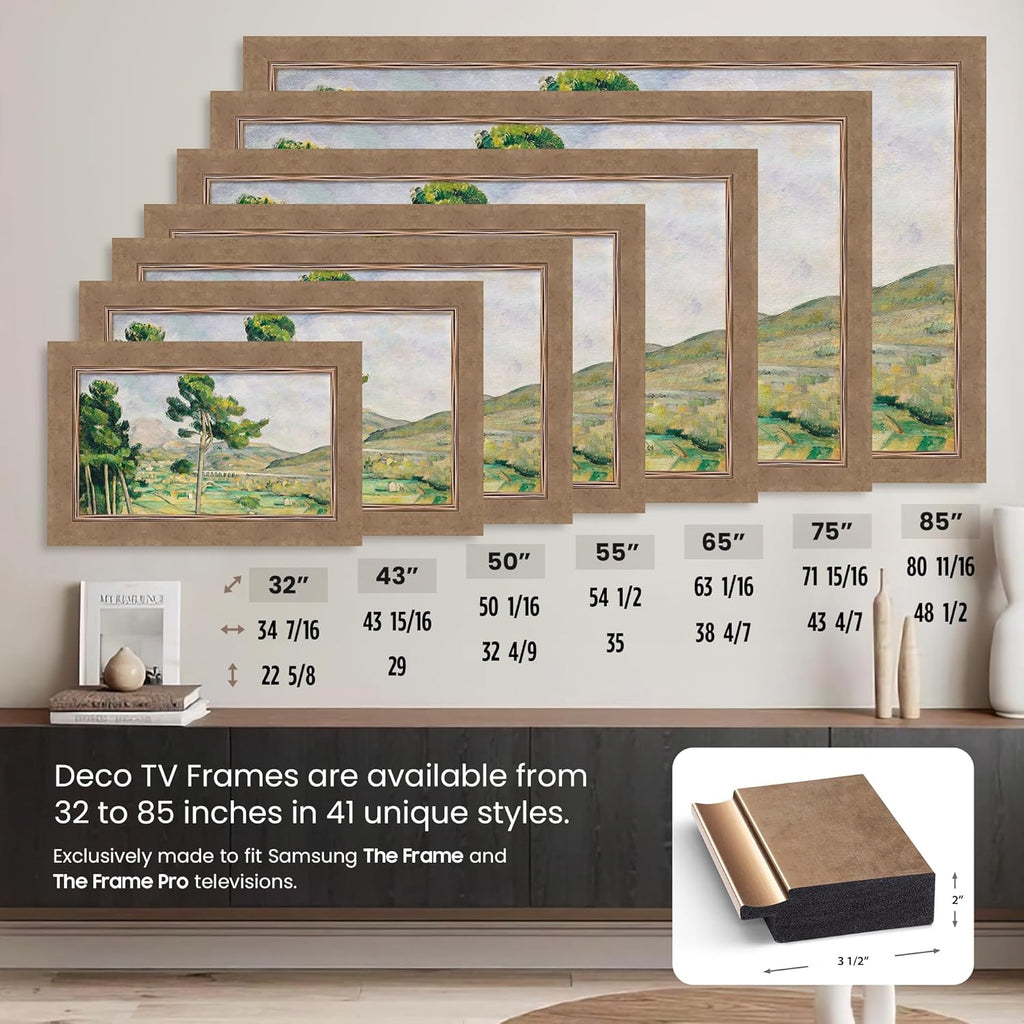 Contemporary Bronze 32" Premiere Deco TV Frame - Compatible ONLY with Samsung The Frame TVs (Fits 2021-2025, LS03A, LS03B, LS03C, LS03D, LS03FA)
