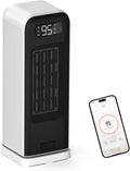 MORENTO Space Heaters for Indoor Use, Portable Electric Heater with Thermostat, Smart and Voice Control, 1500W PTC Ceramic Safety, 36dB Quiet Smart Heaters for Office Bedroom Home White 1Pack