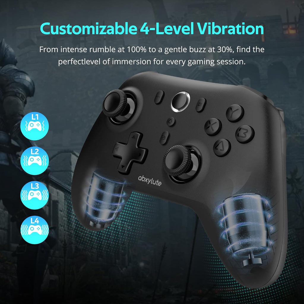 C6 Wireless PC Controller, Bluetooth Game Controller- 1000Hz Polling Rate- Hall Effect Joystick for Windows PC, Nintendo Switch, Switch 2, Steam Deck, Android TV/Mobile, iOS, MAC &Tesla Vibration Turbo