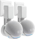 Wall Mount Holder for Dot 4th/5th Generation, Outlet Hanger for Dot 4th/5th Gen, Smart Speaker Stand, Space-Saving Accessories, Built-in Cable Management Shelf(2 Pack,White)…