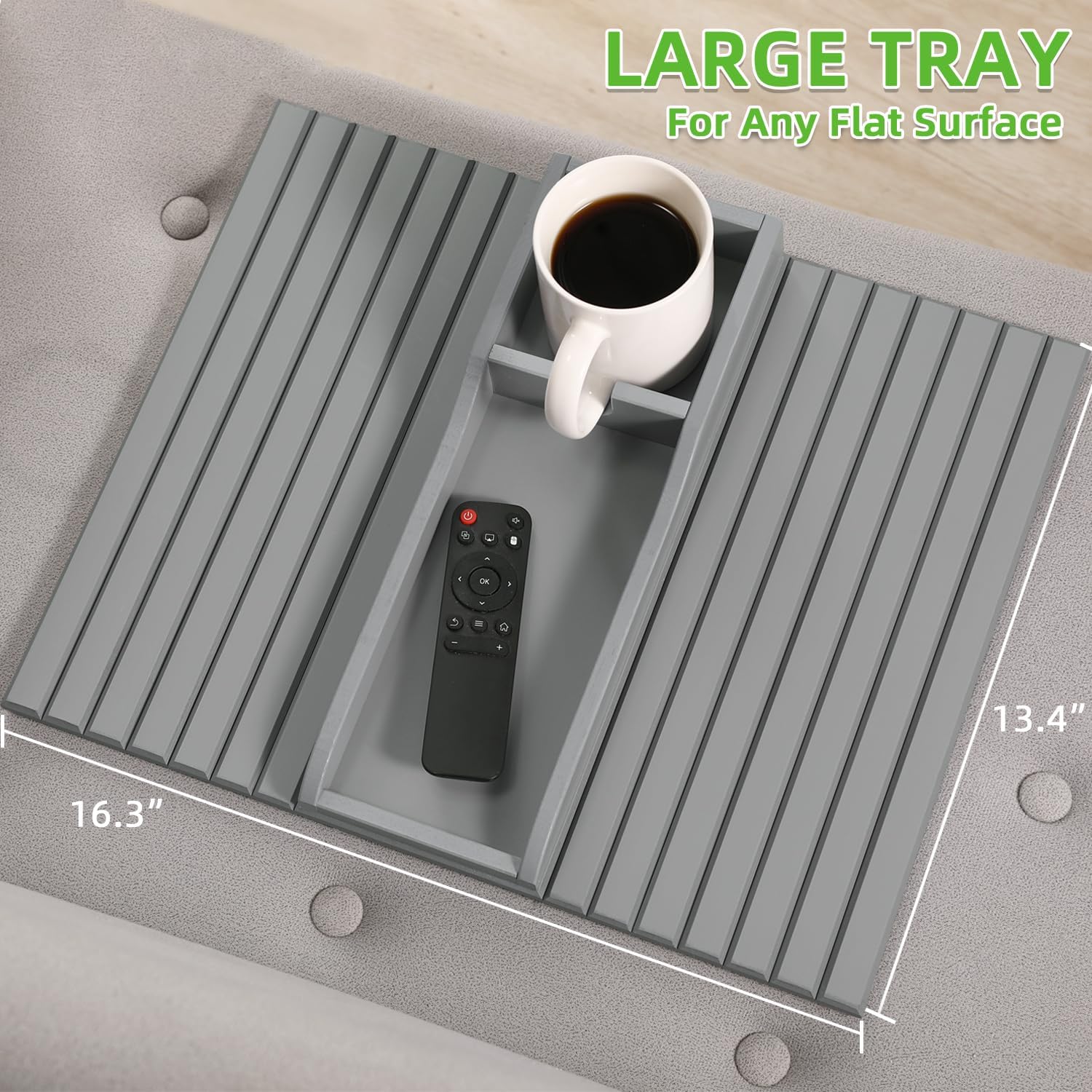 GEHE Couch Cup Holder, Anti Falling Couch Drink Holder, Natural Bamboo Sofa Cup Holder Armrest Tray, More Safe for You Family, Portable Couch Arm Tray Table for Remote/Snacks/Cellphone/Drinks/Cup