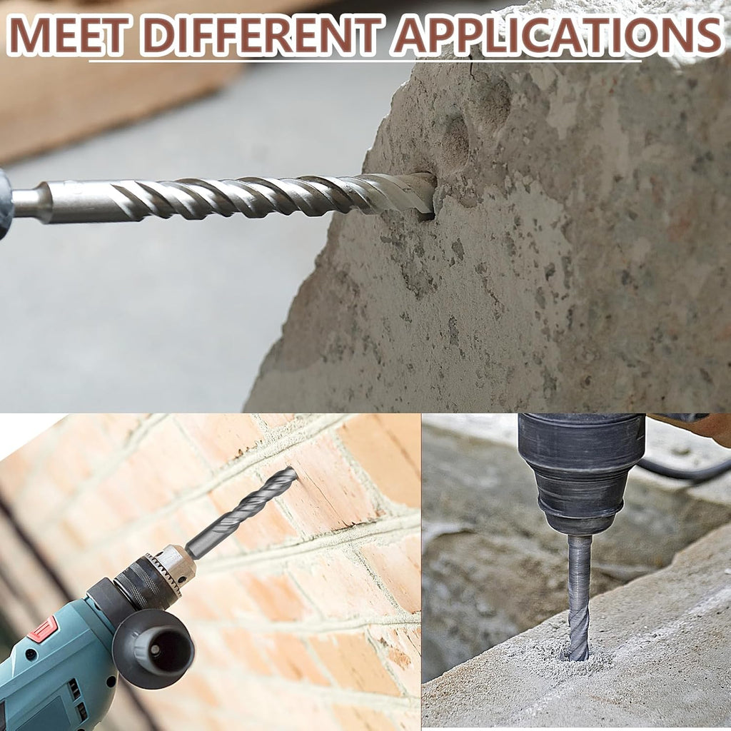 3/8 x 18 inch (10x460mm) SDS Plus Masonry Drill Bit, Rotary Hammer Drill Bit,Concrete Drill Bit for Concrete, Brick, Block,Working Length 15.6 inch