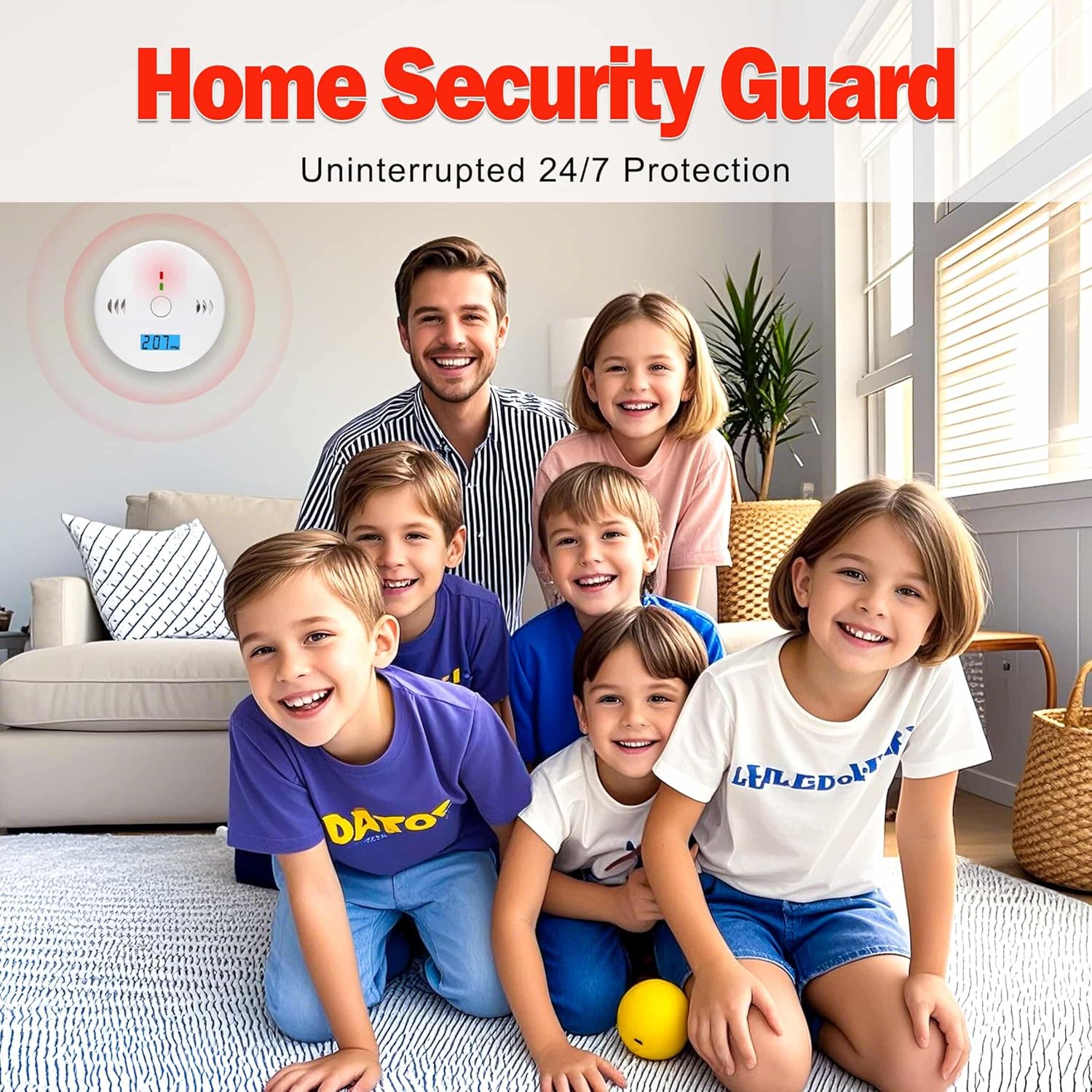 3 Pack Carbon Monoxide detectors, co Detector, Carbon Monoxide Alarm Detector Battery Powered with LCD Display, Carbon Monoxide Detector, UL2034 Standards, for Home