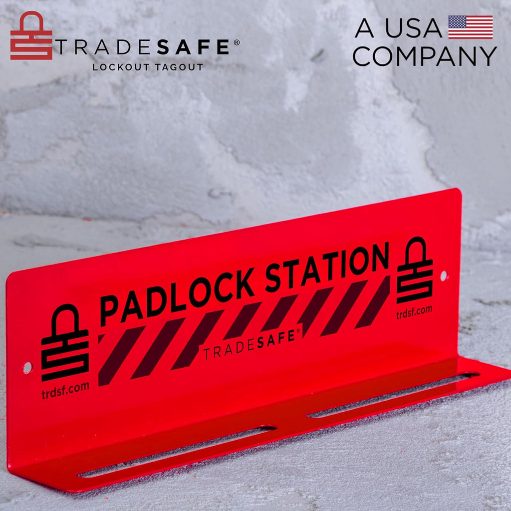 TRADESAFE Lockout Tagout Locks Station - Loto Station Holds up to 10 Safety Padlocks, Loto Locks Rack with No Lock Out Tag Out Padlocks Included