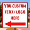 Custom Square Left Arrow Signs - 18 * 18 inches - Optional reflective，High-definition arrow, for parking lots 、 corridors、basement